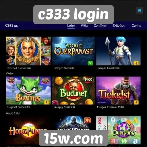 Diversidade de jogos disponíveis no c333 login